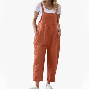 Rust Red Baggy Overalls